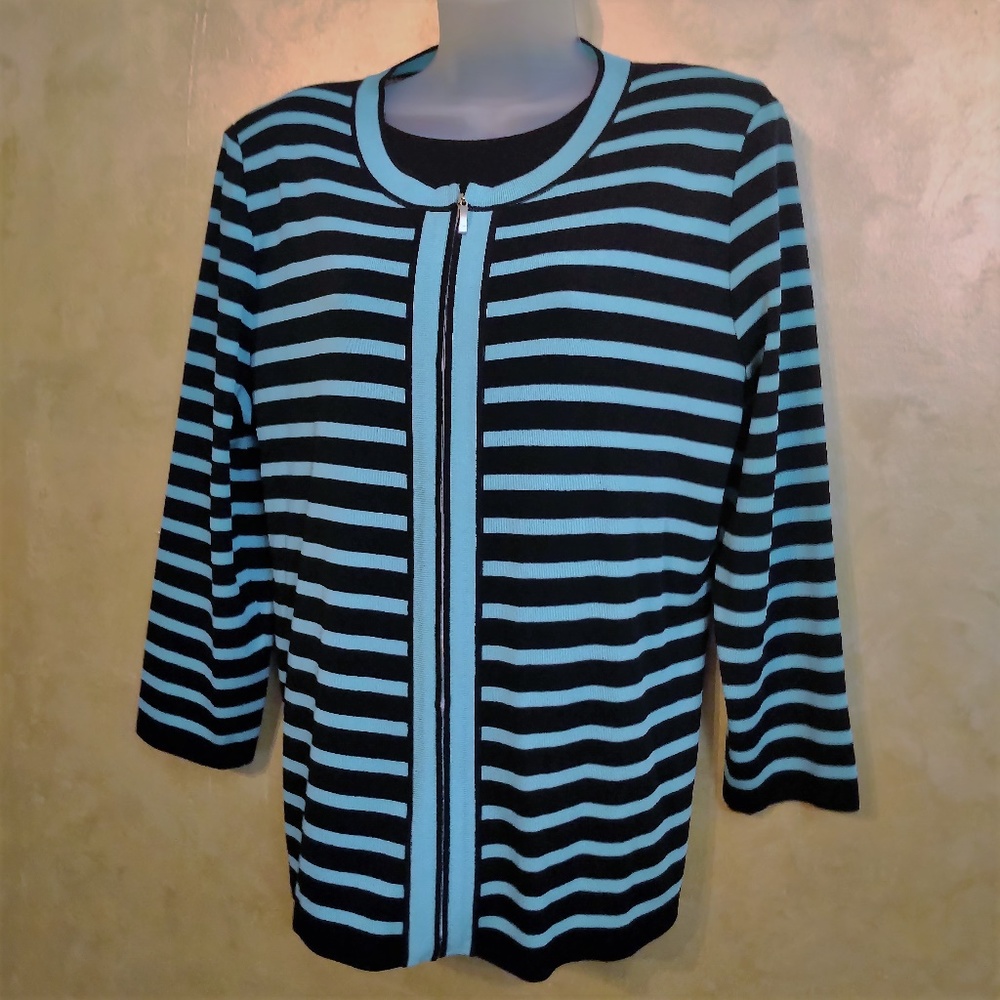 Misook Beautiful Zip Front Jacket Like New L - Picture 2 of 4